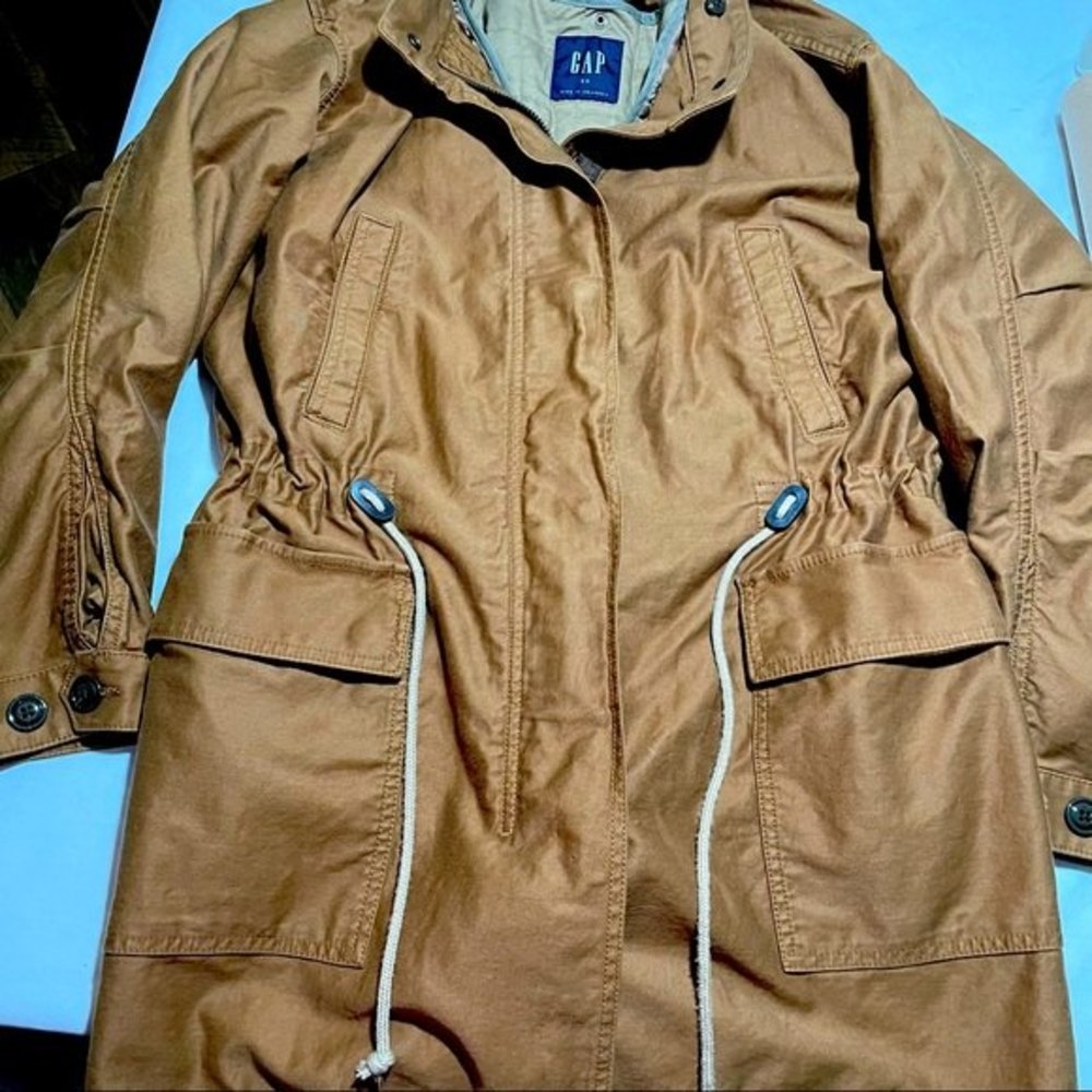 Gap Coat Long Brown Cargo